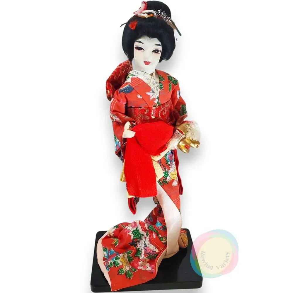 Vintage 1962 1963 Japanese Geisha Dolls Set of 3 11